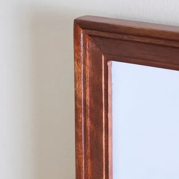 Photo Frame with Moulded Design - Brown, Mango Wood