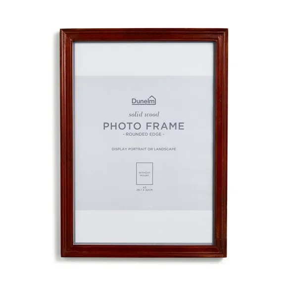 Photo Frame with Moulded Design - Brown, Mango Wood