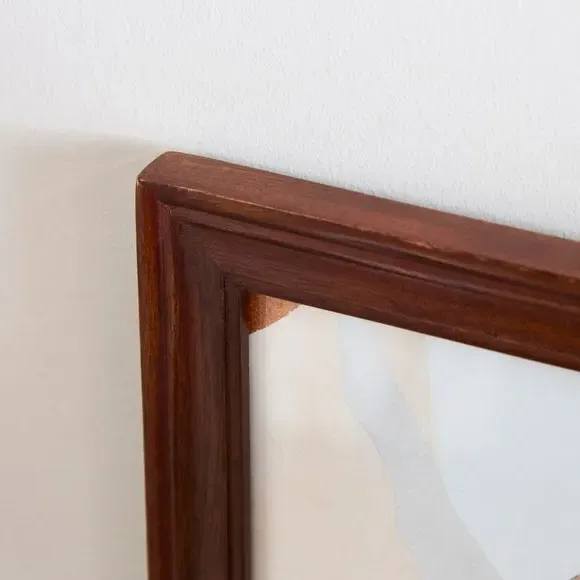 Photo Frame with Moulded Design - Brown, Mango Wood