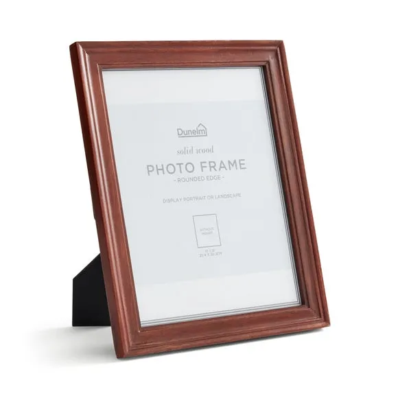 Photo Frame with Moulded Design - Brown, Mango Wood