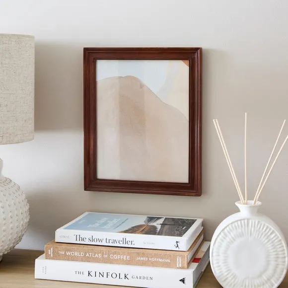 Photo Frame with Moulded Design - Brown, Mango Wood