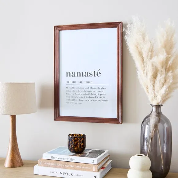 Photo Frame with Moulded Design - Brown, Mango Wood