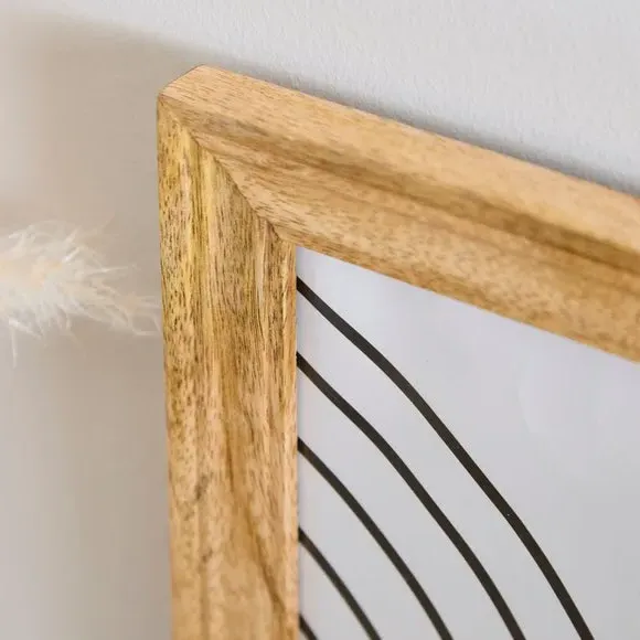 Photo Frame with Moulded Design - Natural, Mango Wood