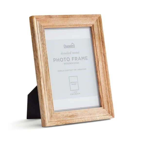 Photo Frame with Moulded Design - Natural, Mango Wood