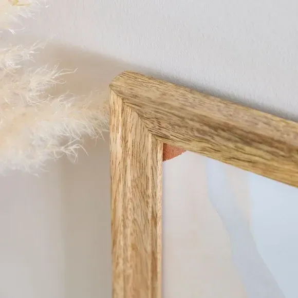 Photo Frame with Moulded Design - Natural, Mango Wood