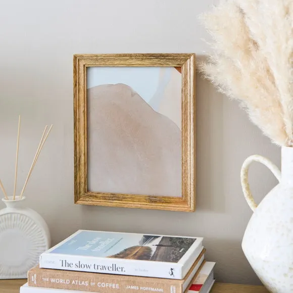 Photo Frame with Moulded Design - Natural, Mango Wood