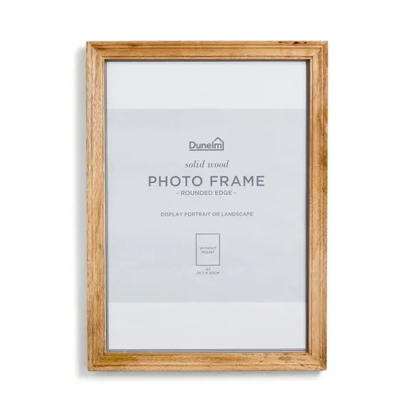 Photo Frame with Moulded Design - Natural, Mango Wood
