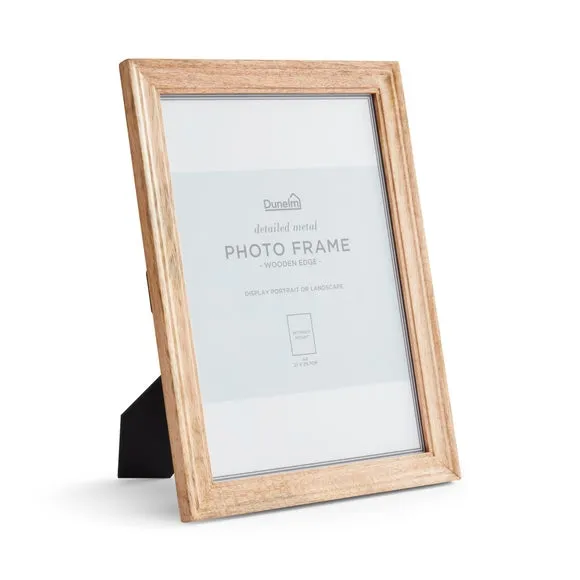 Photo Frame with Moulded Design - Natural, Mango Wood