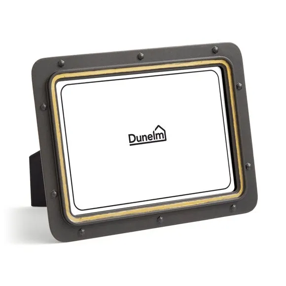 Photo Frame with Rivet Details - Black, Metal