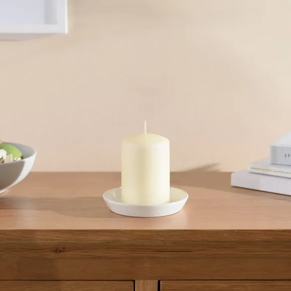 Pillar Candle Unfragranced - Cream, Wax
