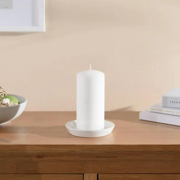 Pillar Candle Unfragranced - White, Wax