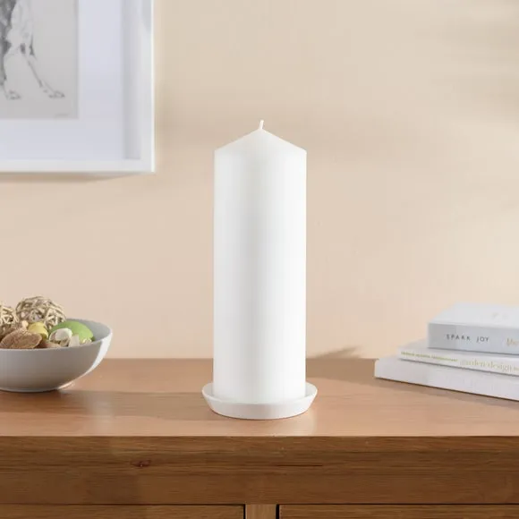 Pillar Candle Unfragranced - White, Wax
