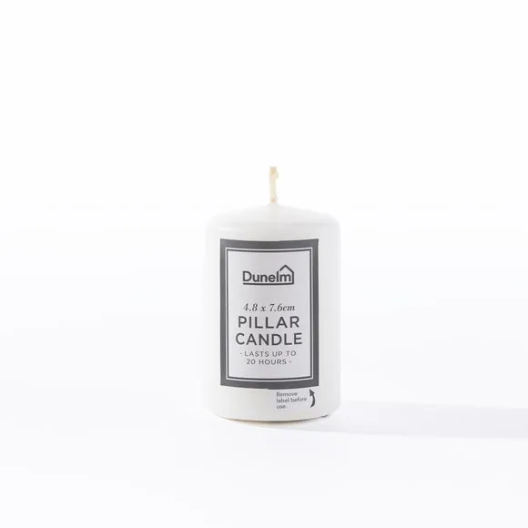 Pillar Candle Unfragranced - White, Wax