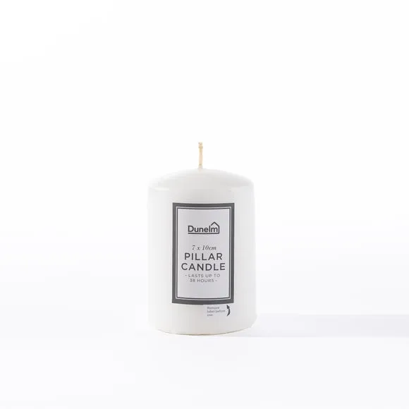 Pillar Candle Unfragranced - White, Wax
