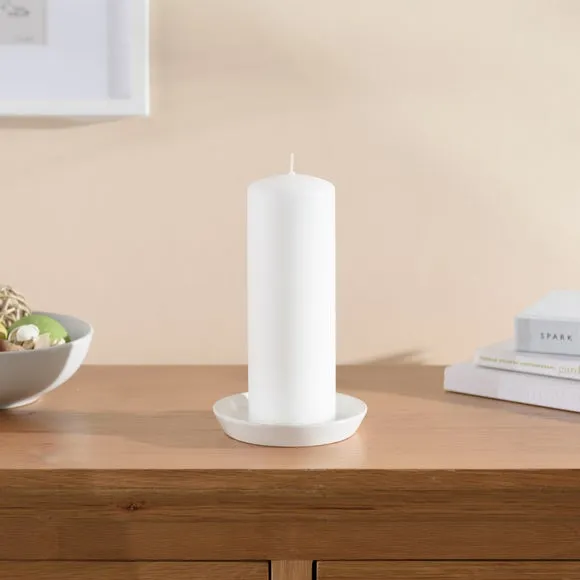 Pillar Candle Unfragranced - White, Wax