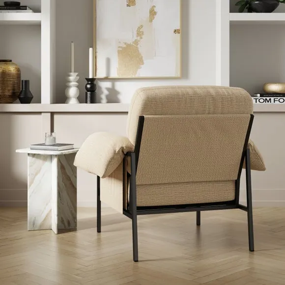 Pillow Arm Occasional Chair - Dark Sand, Chenille