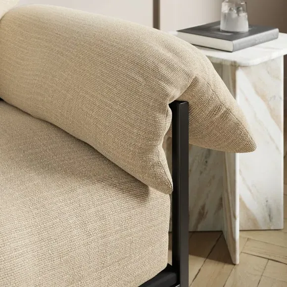 Pillow Arm Occasional Chair - Dark Sand, Chenille