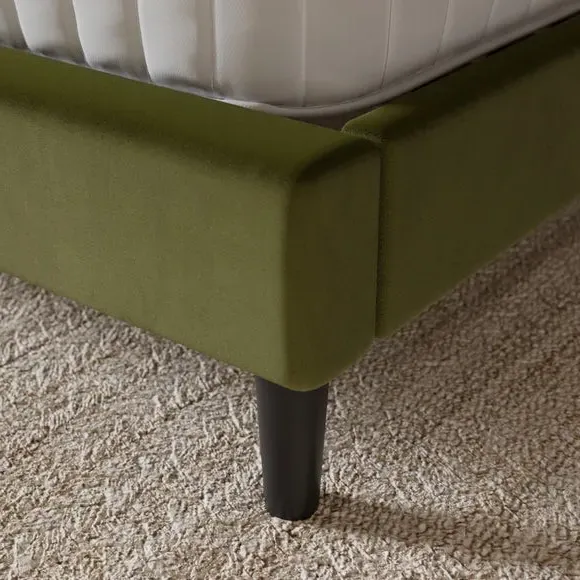 Pillow Back Bed Frame - Olive, Velvet