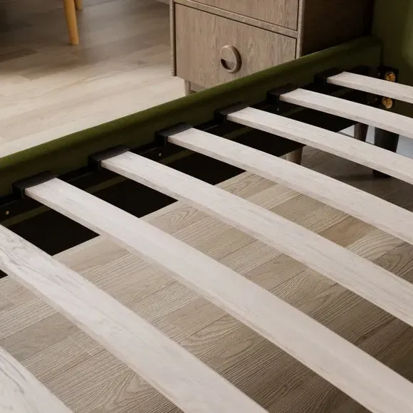 Pillow Back Bed Frame - Olive, Velvet