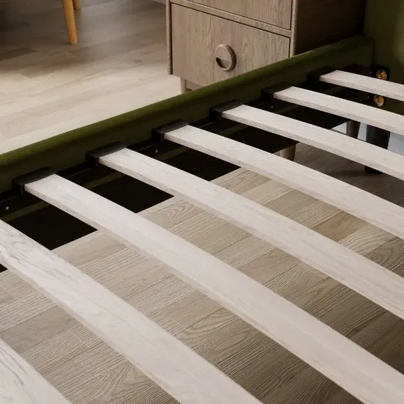 Pillow Back Bed Frame - Olive, Velvet