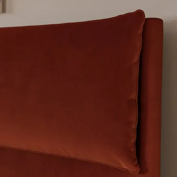 Pillow Back Bed Frame - Orange, Velvet