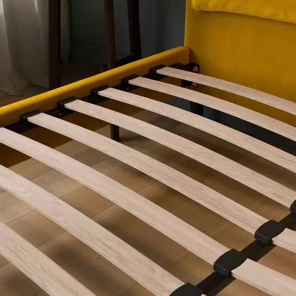 Pillow Back Bed Frame - Yellow, Velvet