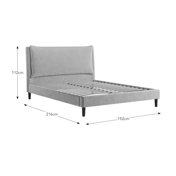 Pillow Back Bed Frame - Yellow, Velvet