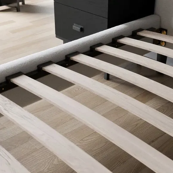 Pillowback Bed Frame - Ivory, Boucle