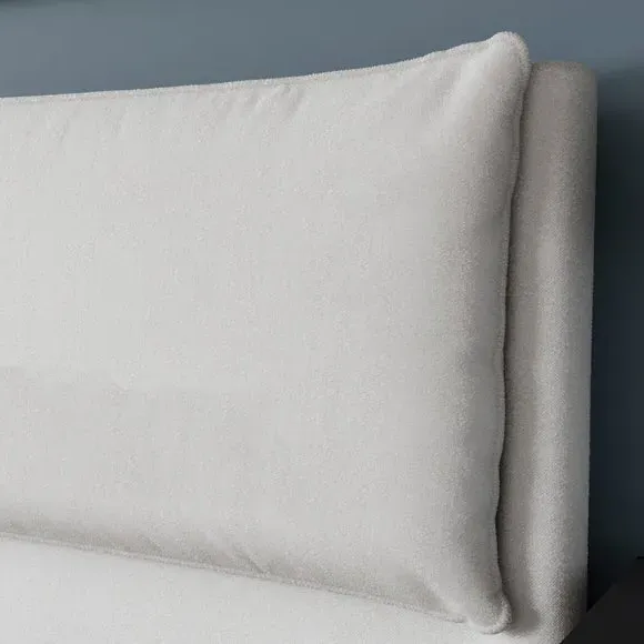 Pillowback Bed Frame - Ivory, Boucle