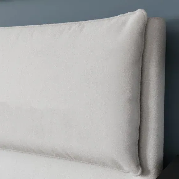 Pillowback Bed Frame - Ivory, Boucle