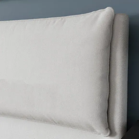 Pillowback Bed Frame - Ivory, Boucle