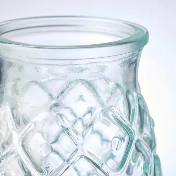 Pineapple Glass - Clear, Recycled Glass