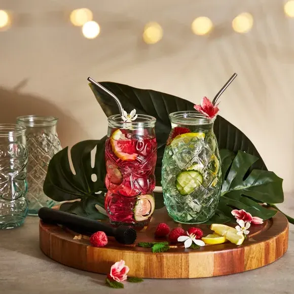 Pineapple Glass - Clear, Recycled Glass