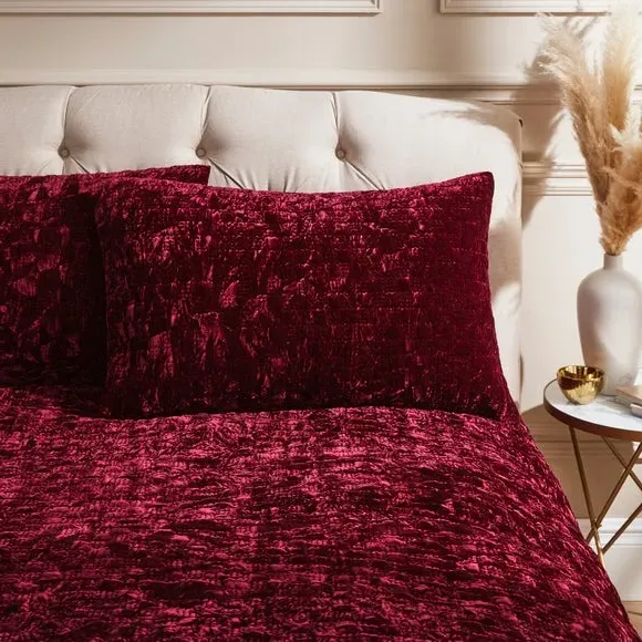Pinsonic Duvet Cover Set - Burgundy, Velvet