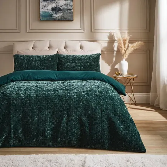 Pinsonic Duvet Cover Set - Emerald Green, Velvet