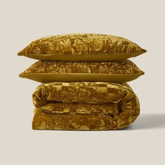 Pinsonic Duvet Cover Set - Green, Velvet