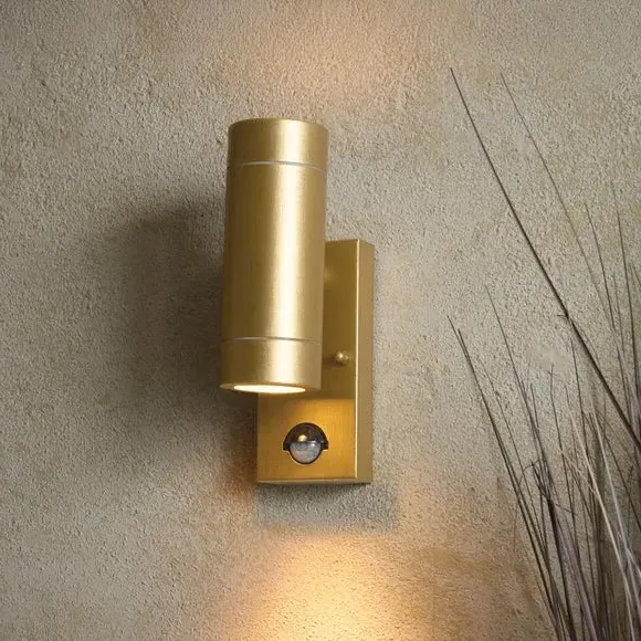 PIR Outdoor Wall Light - Bronze, Steel image