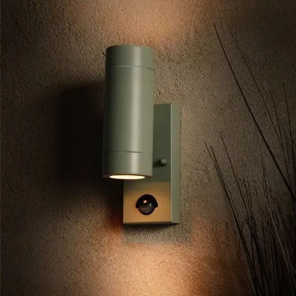 PIR Outdoor Wall Light - Sage, Steel