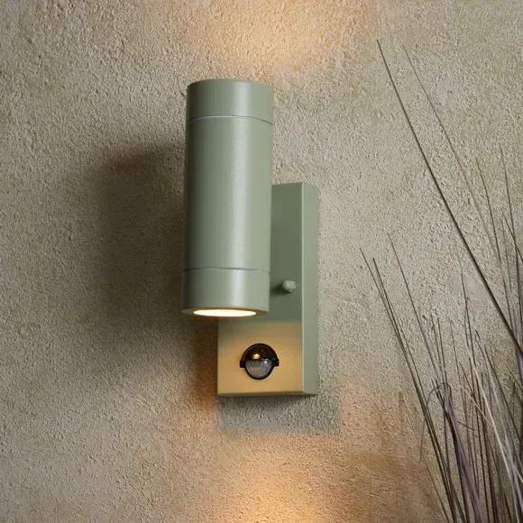PIR Outdoor Wall Light - Sage, Steel