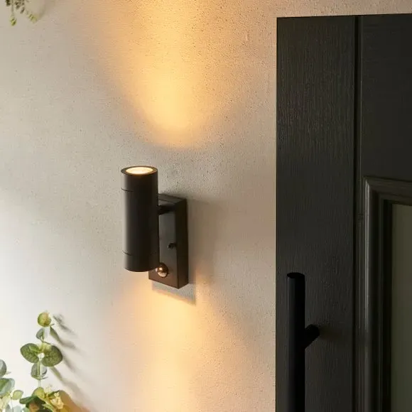 PIR Sensor Outdoor Wall Light - Black image