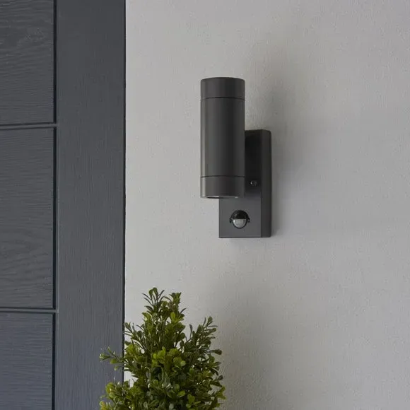 PIR Sensor Outdoor Wall Light - Dark Grey