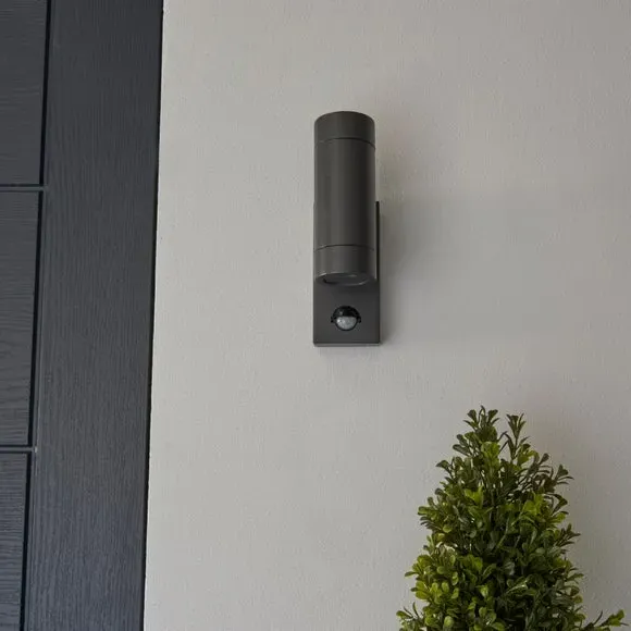 PIR Sensor Outdoor Wall Light - Dark Grey