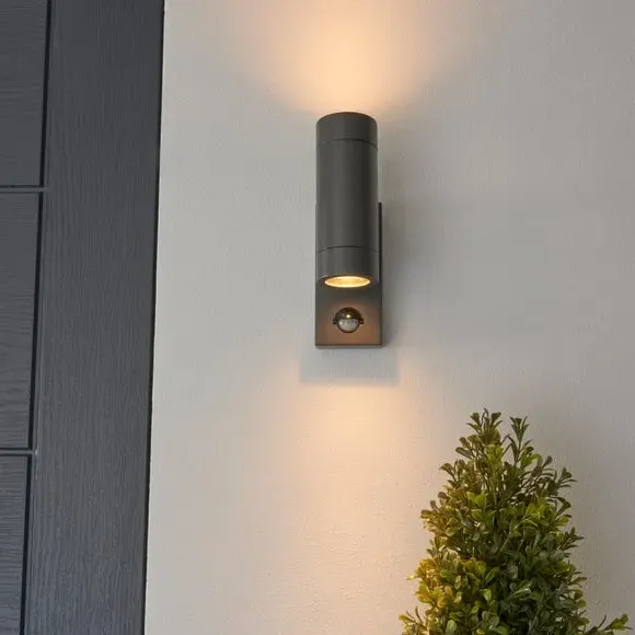 PIR Sensor Outdoor Wall Light - Dark Grey