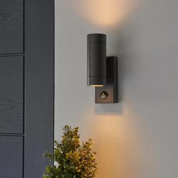 PIR Sensor Outdoor Wall Light - Dark Grey