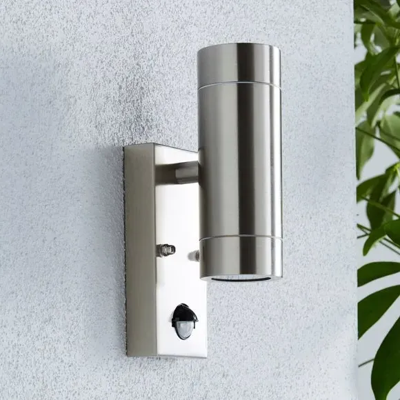 PIR Sensor Outdoor Wall Light - Silver