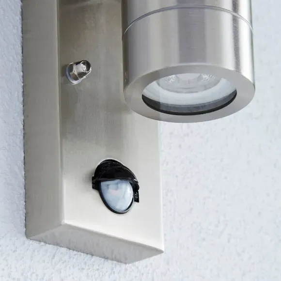 PIR Sensor Outdoor Wall Light - Silver