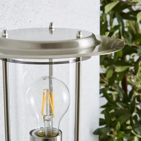 PIR Sensor Outdoor Wall Light - Silver, Steel