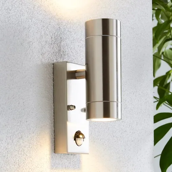 PIR Sensor Outdoor Wall Light - Silver