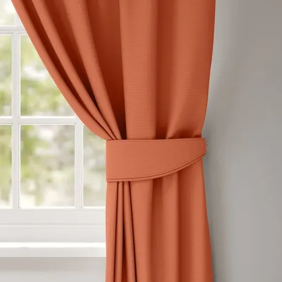 Plain Curtain Tieback - Burnt Sienna, Cotton