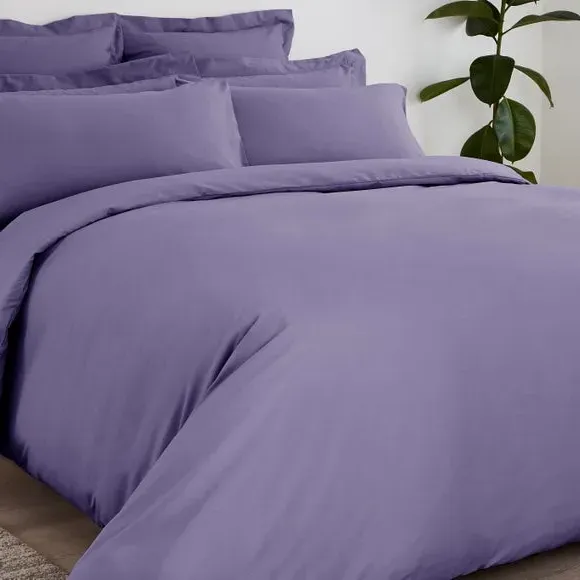 Plain Duvet Cover with Non Iron - Purple, Cotton